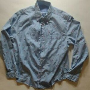 Tommy Hilfiger Button Down Long Sleeve Shirt Sz Large - Light Blue